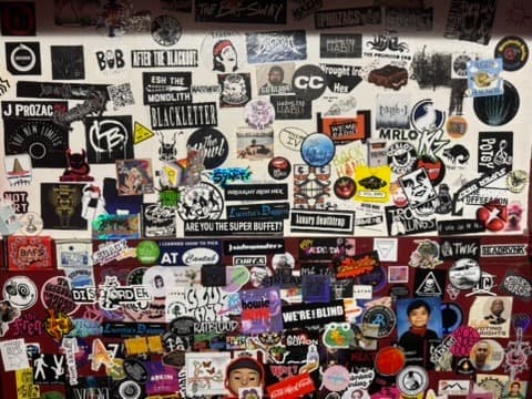 Stickered walls and details